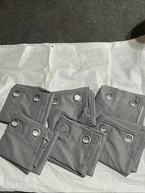 Gray 52” X 84” Like New Gray Poly Lined Drapes Lot of 6 panels