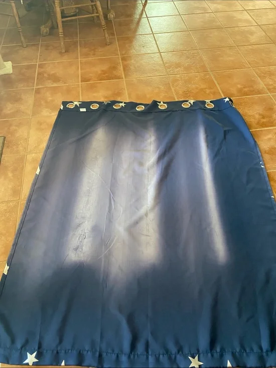 Navy Star-Trim Blackout Curtains