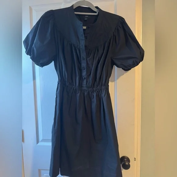 J. Crew puff-sleeve 100% cotton poplin shirtdress - small