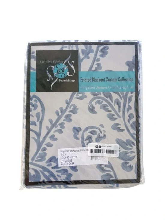 NWT Exclusive Fabrics Furnishings Printed Blackout Curtain 96