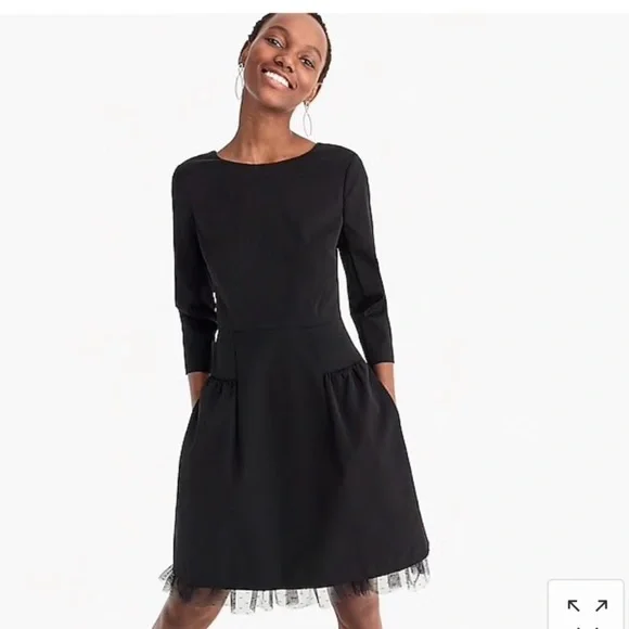 J.crew dress tulle hem,‎ sz 4 cocktail classic elegant party holiday BLD