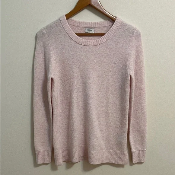 J. Crew Women's Sweater XS Crew Neck Light Pink Bubblegum Cozy Chic Stretchy