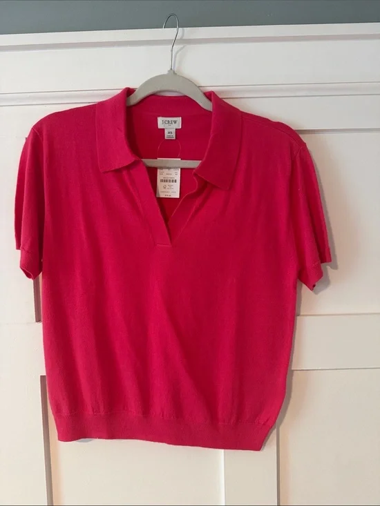 NWT J. Crew Knit Short Sleeve Polo-style Top - size XS