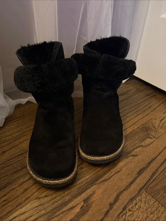 Birkenstock Black Suede Faux-Fur Winter Boots