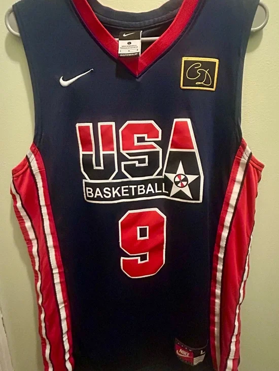 Nike Michael Jordan #9 USA Dream Team Basketball Jersey CD Patch Men’s Large