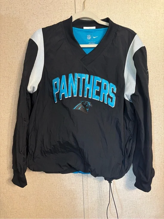 Nike Carolina Panthers Black windbreaker  Jacket Medium unisex