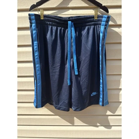 Mens Vintage Y2K Nike Basketball Stripe Mesh Long Basketball Shorts‎ XL Relaxed