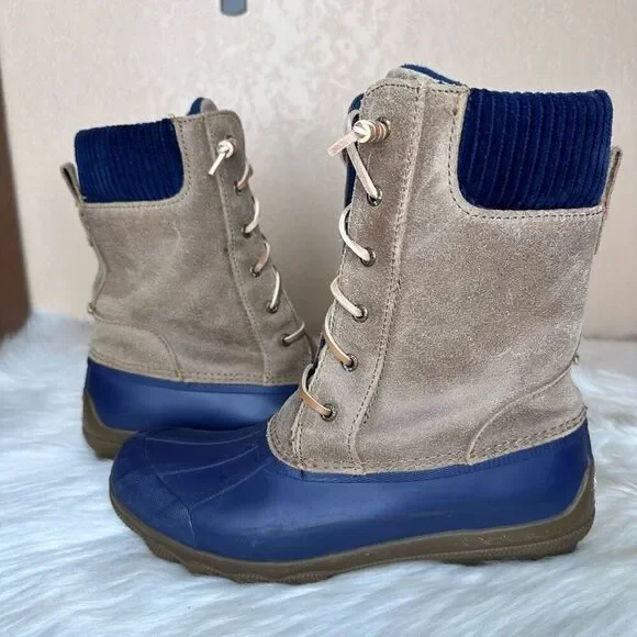 SPERRY TOP SIDER SYREN MISTY Women's Waterproof Duck Fleece Lined Boots Size 8