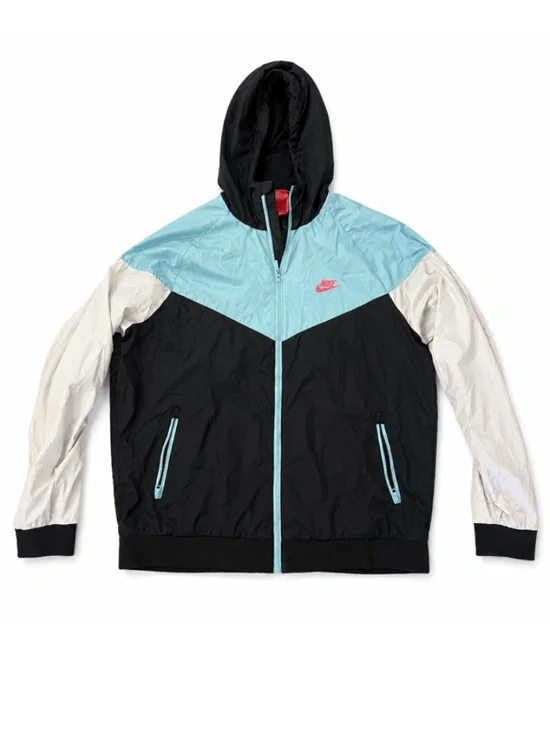 Nike Women’s Windrunner Jacket L Blue Black White Colorblock