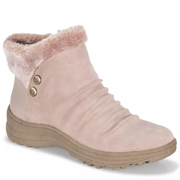 BARETRAPS Womens Leather Snow Boots Taupe Insulated Weatherproof Zip-Up, Size 11