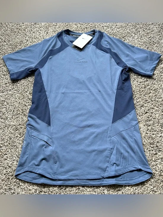 Nike Pro Training Dri Fit ADV Short Sleeve Top Blue Men’s Size XL IF2214-491
