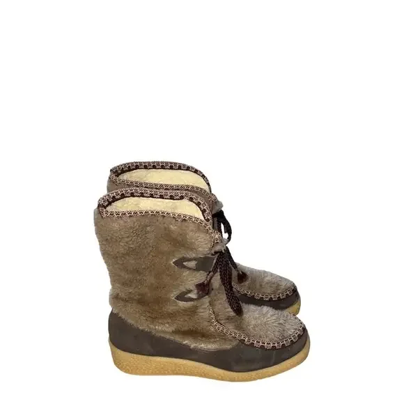 Snowland Vintage Lace‎ Up Mid-Calf Winter Boots