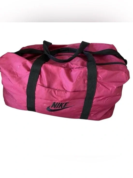 Retro Nike Duffle Dark Pink to Red and Black with Shoulder Strap