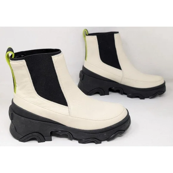 Sorel Brex Chelsea Waterproof Boots Women's Size 8.5 White Chunky NL4306-191 VTG