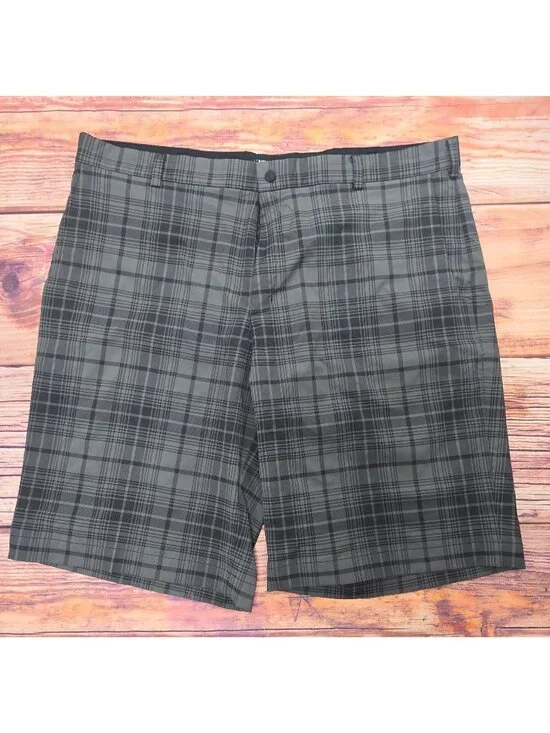 Nike Golf Dri-Fit Mens Gray Plaid Shorts 40