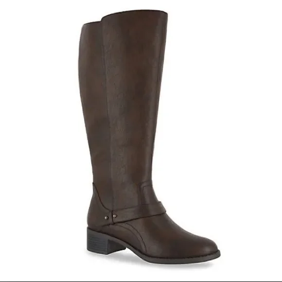 Easy Street Faux Leather Brown Jewel Riding Boots Size 7M New
