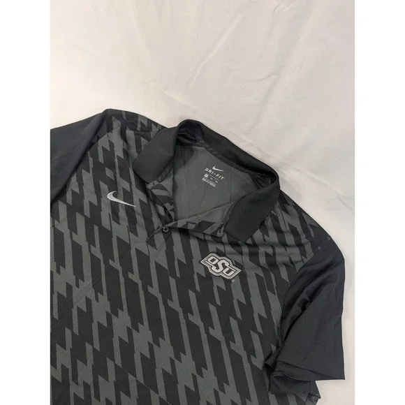 Nike Dri-Fit Oklahoma State Cowboys Polo Shirt‎ Men XXL  Black Golf OSU Football