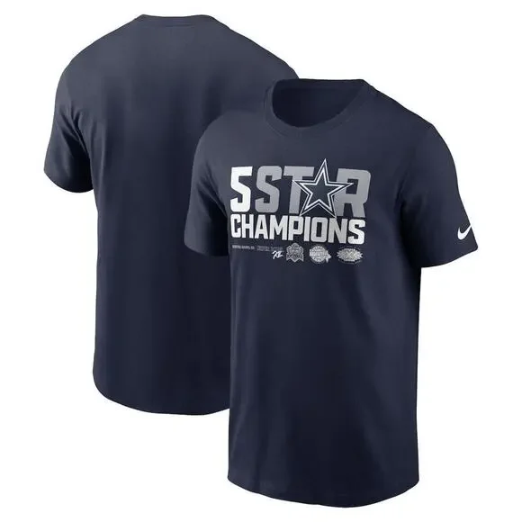Nike Essential Dallas Cowboys NFL 5 STAR Super Bowl Champions Athletic T-Shirt M