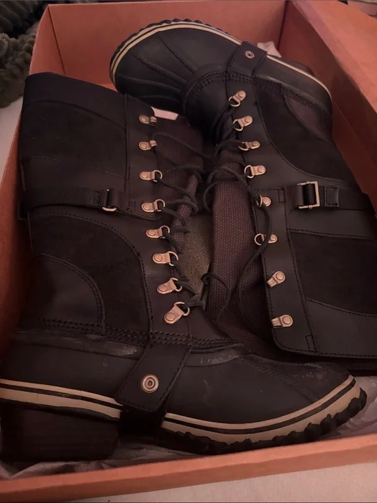 Sorel Black Winter Lace-Up Boots