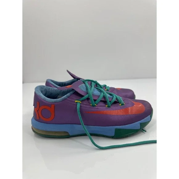 Nike KD 6 Energy Purple Blue Green Basketball Shoes Mens 6Y Womens 7.5‎