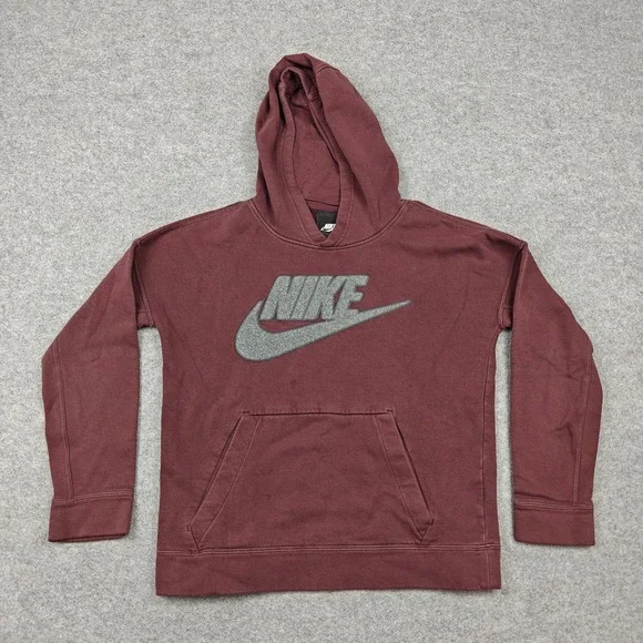 Nike Hoodie Sweatshirt Youth XL Red Pullover Fleece NIKE Swoosh‎ Graphic