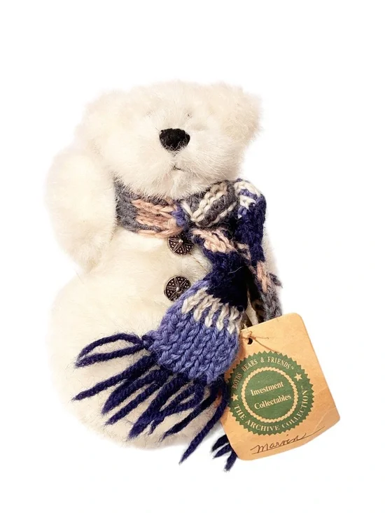 Boyd's Bears Marvin Snow Bear Plush Stuffed Scarf NEW