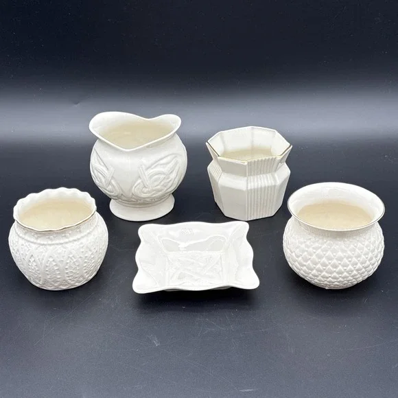 Lot of 5 Vintage Belleek Collectors International Society Porcelain Pieces