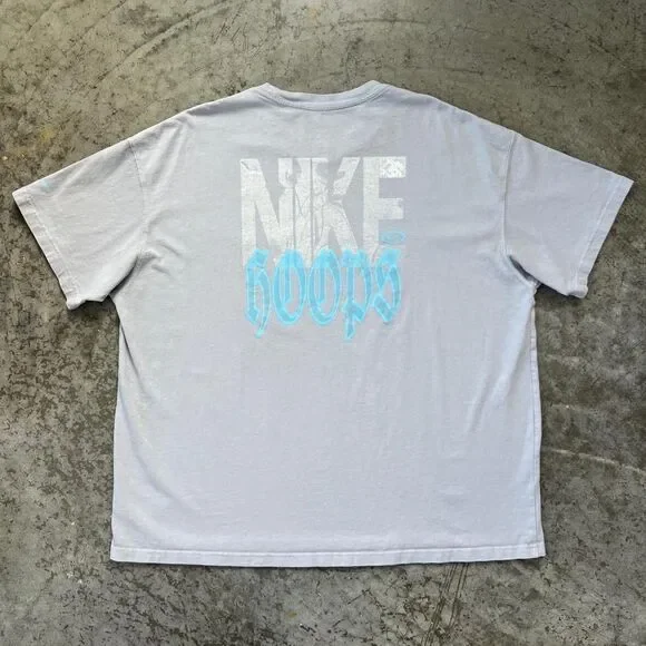 Nike Hoops Loose Fit Graphic Tee Grey XXL Heavyweight Short Sleeve T-Shirt