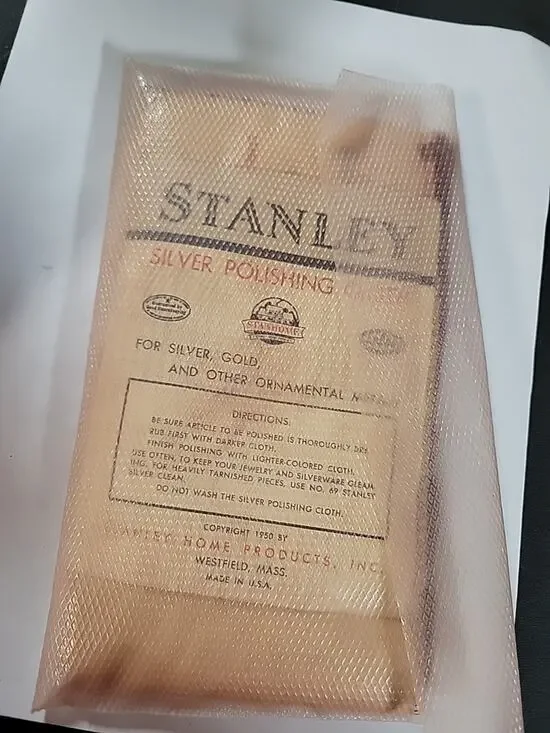 Vintage Stanley Silver Polishing Cloth, Stanley Home Westfield Mass 1950 New