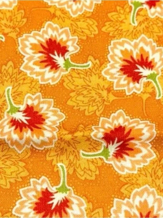 100% Cotton Peach Floral Fabric Somerset Joanna Figuero Floral Print Orange