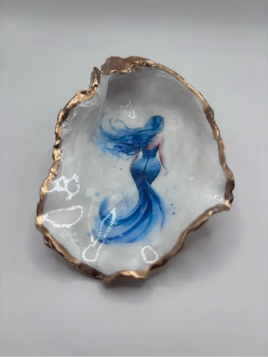 Mermaid Decorative Trinket Dish - Blue