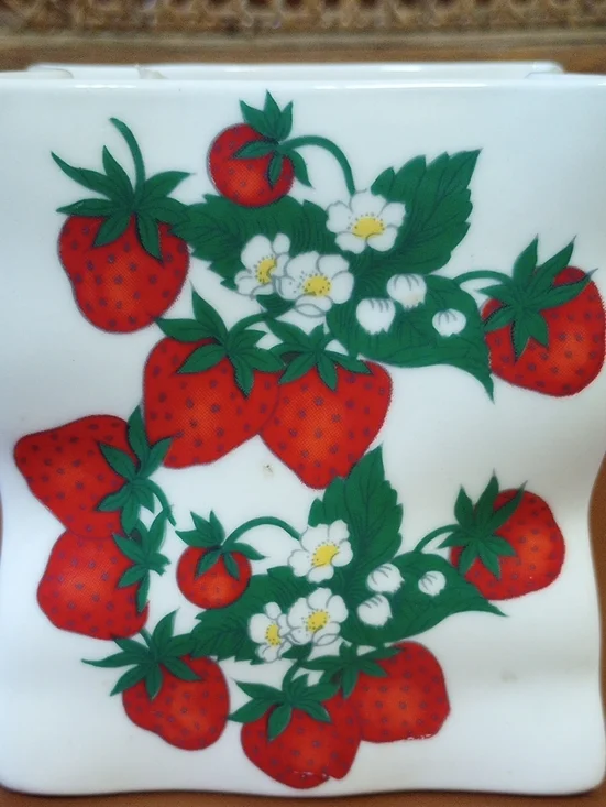 Vintage Ceramic Strawberry & Floral 