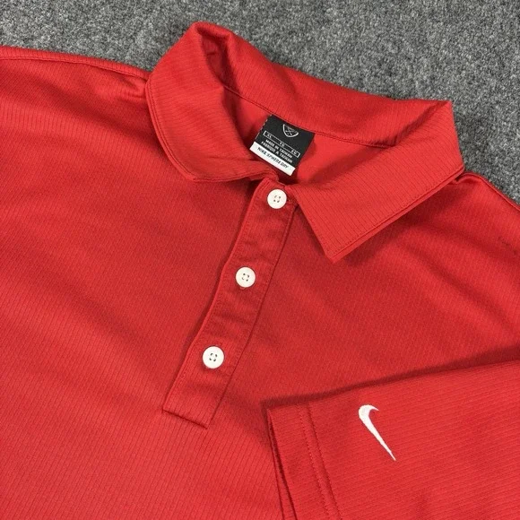 Nike Sphere Dry Golf Shirt Mens XL‎ Red Short Sleeve Performance Polo Y2K
