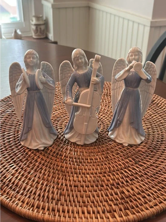 Schmid  Angel Musician Figurine Set - Blue and White