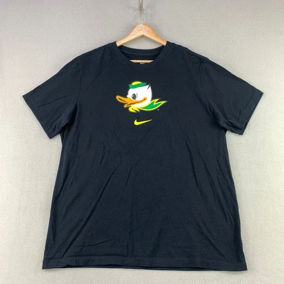 Oregon Ducks Nike T-Shirt Mens Large Black College Logo Graphic Tee Football