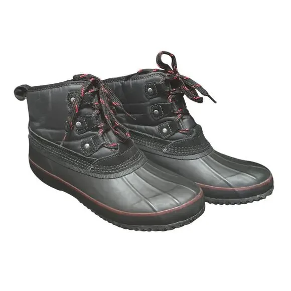 American Eagle Outfitters Black Waterproof Duck Boots Faux Fur Lined Booties