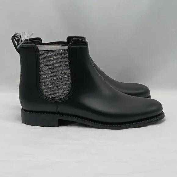 Ferrera Couture By Henry Ferrera Marsala Bling Chelsea Rain Boots Women 7 Black