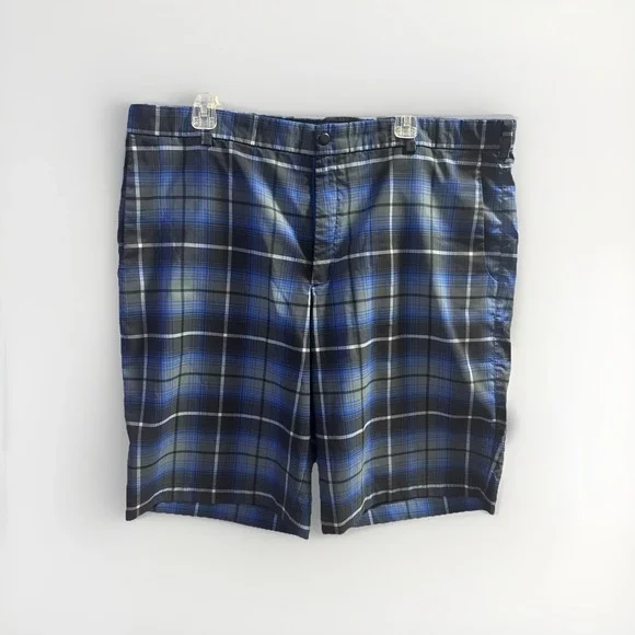 Nike Golf Tour Performance Shorts‎ Men's Size 40 Blue Plaid Dri Fit