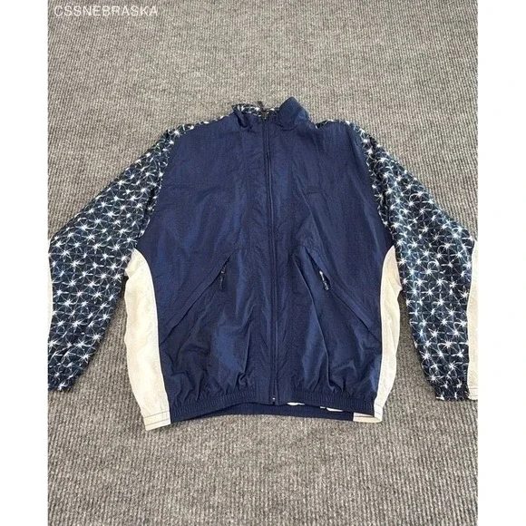 Nike Blue White Vintage Men's RN 56323 CA 05553 Windbreaker jacket - MED (10-12)
