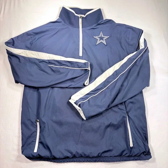 Vintage 90s Nike Dallas Cowboys Windbreaker Jacket Thrashed Distressed Mens M