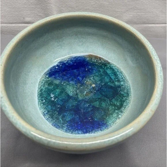 Studio Art Pottery Bowl Dish Signed 6” Diameter 3