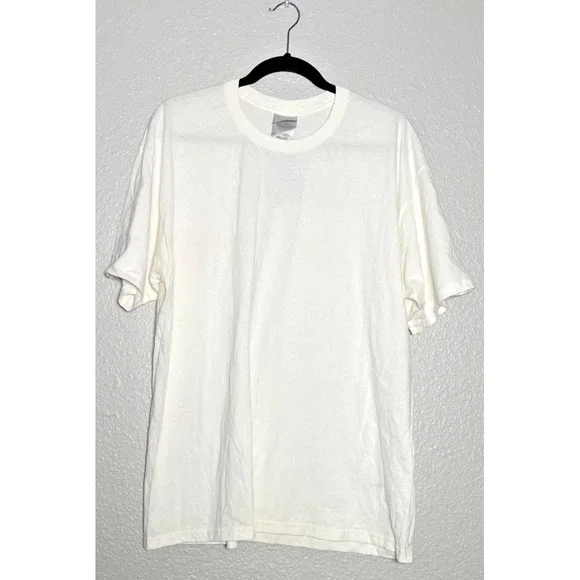 Y2K Nike Shirt Men's Large White Short Sleeve 100% Cotton‎ Sleeve Logo NEW