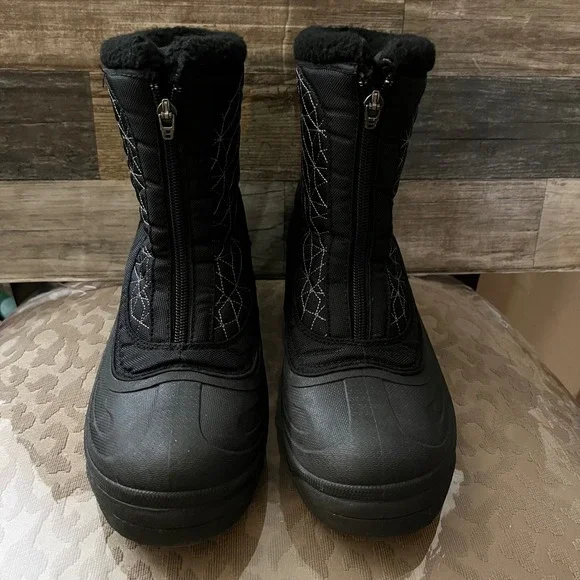 Columbia Cascadian Snowflake Black Water Resistant Winter Boots Women 8.5 BL1223