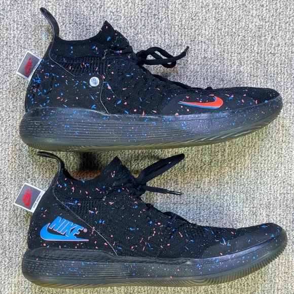 Nike Zoom KD 11 Just Do It Confetti Black Crimson Blue AO2604-007 Men's Size 8.5