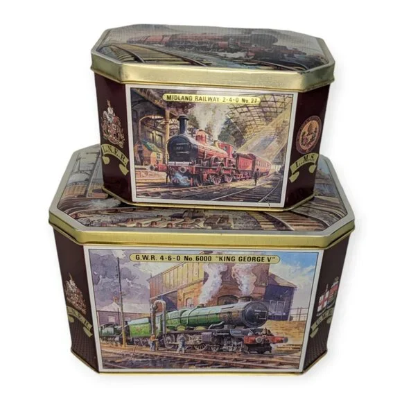 Vintage Metal L.N.E.R Train Tins Set of 2
