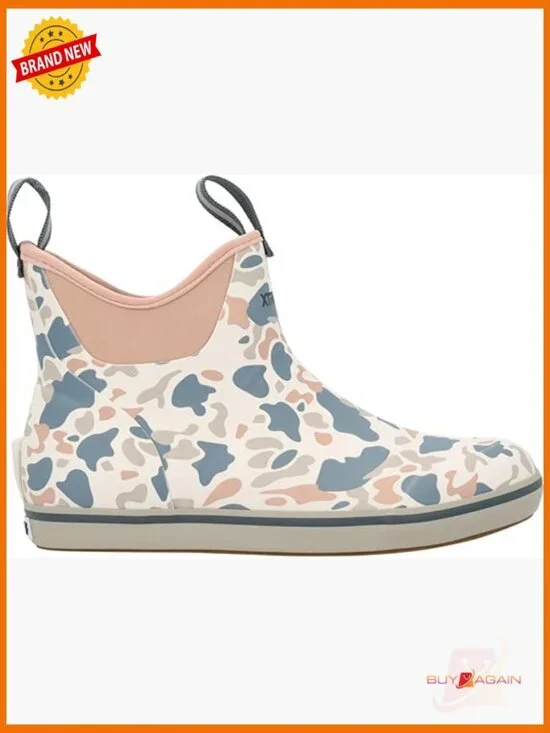 Waterproof Slip-Resistant Ankle Deck Boots with Pull-On Tabs