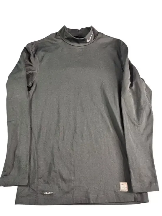 Nike Pro Compression Mens XL Black Long Sleeve Mock Neck Base Layer Shirt