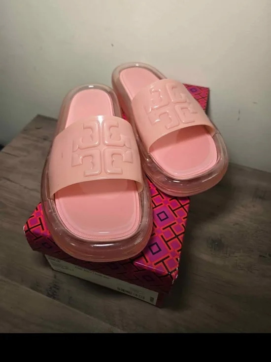 Tory Burch Pink Salt Bubble Slides