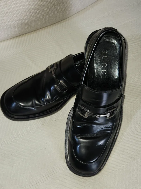 Gucci Men’s Black Leather Bit Loafers
