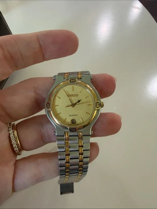 Gucci Two-Tone Gold Dial Vintage Men's Quartz Watch